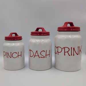 Christmas Canister‎ Set Sprinkle, Dash & Pinch Christmas Holiday 3 Piece Set